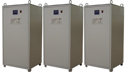 Трёхфазный комплект 100 кВА из регуляторов напряжения Lider PS30000SQ-EV